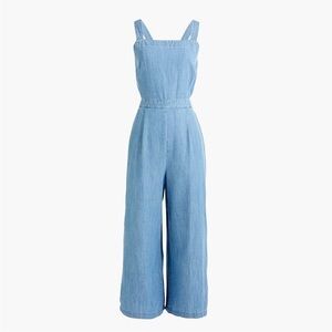 J. Crew Wide Leg Chambray Jumpsuit